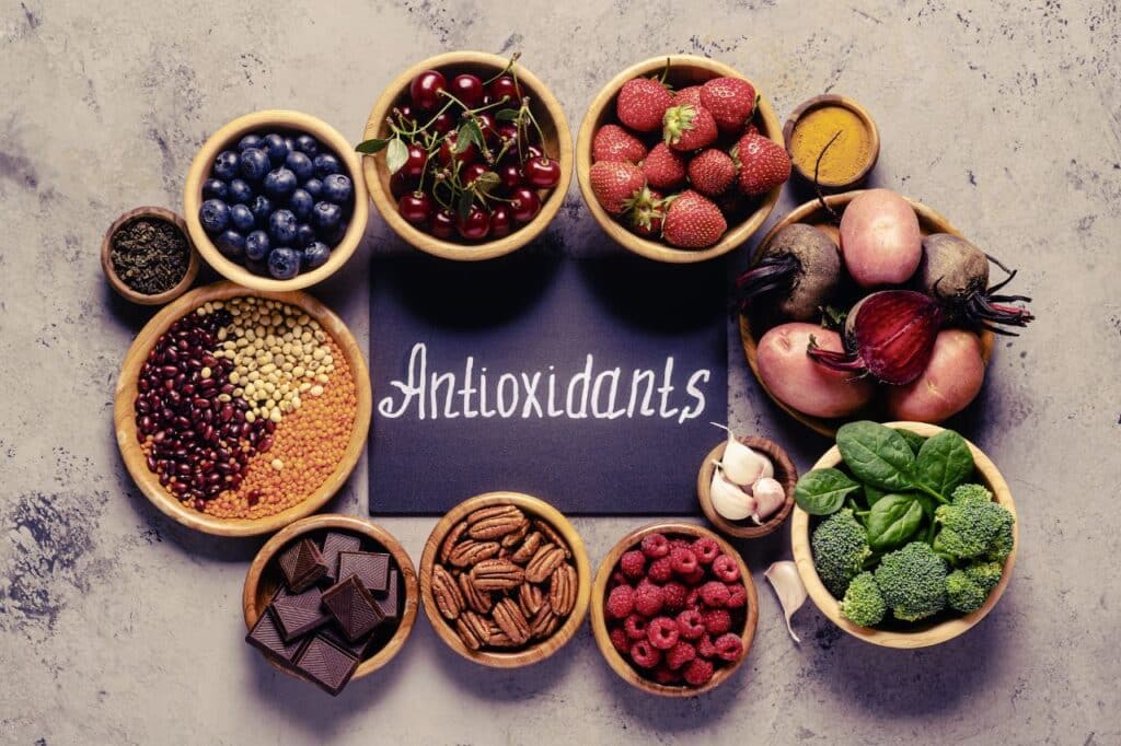aliments sains riches en antioxydants.