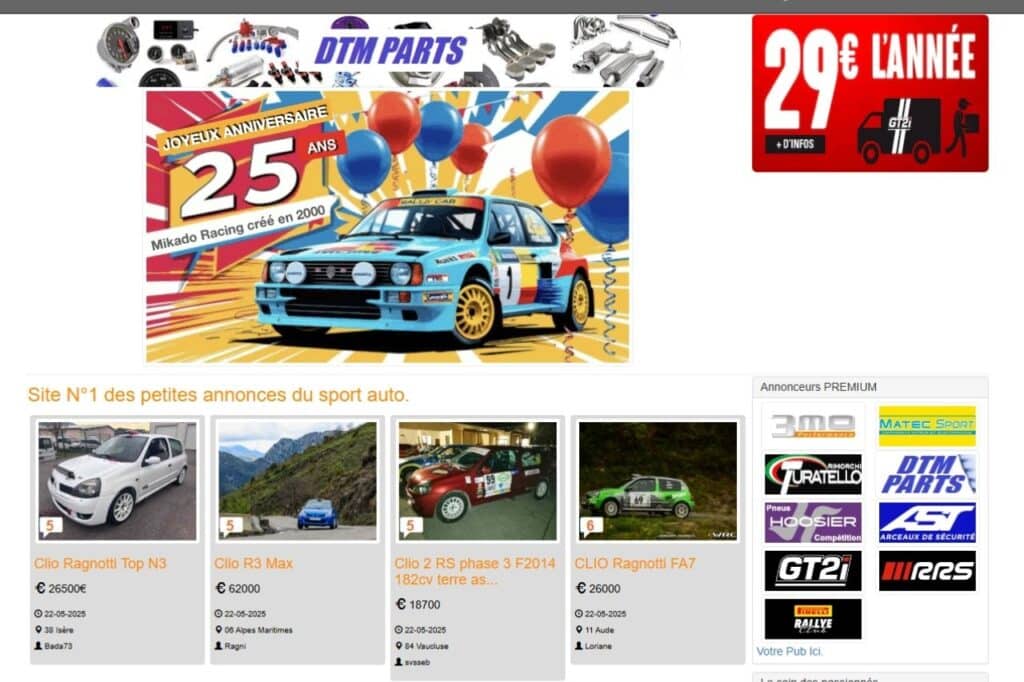 page daccueil du site mikado racing