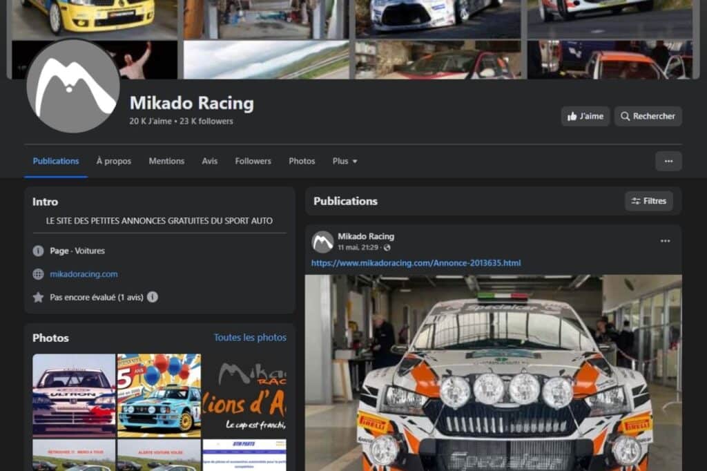 mikadoracing poste ses annonces sur facebook