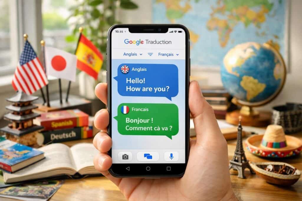 Google Traduction, l'application gratuite qui facilite la traduction instantanée de textes, voix et images dans de nombreuses langues pour tous vos besoins.
