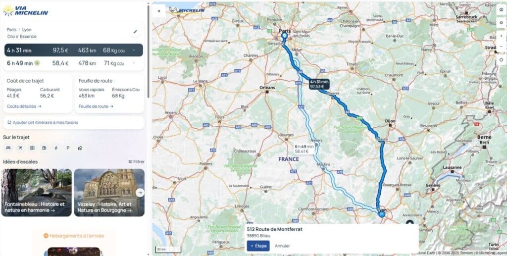 viamichelin le champion des trajets routiers précis et économiques