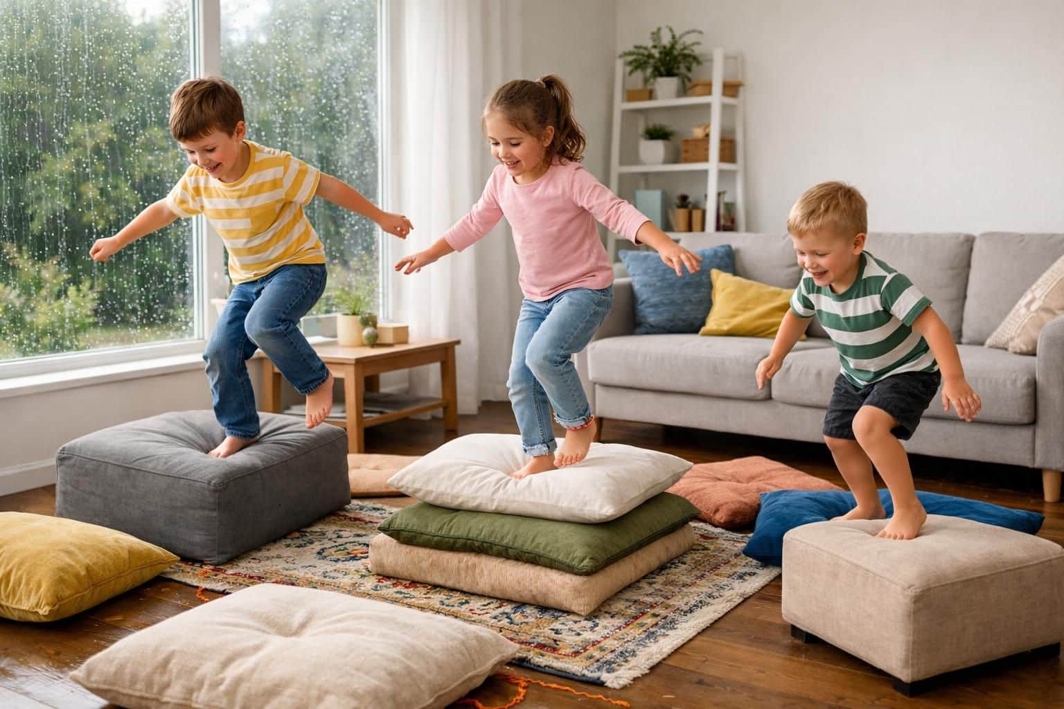 découvrez des idées amusantes et créatives de jeux pour enfants à faire à l’intérieur quand il pleut, pour garder les petits occupés et heureux en toutes circonstances.