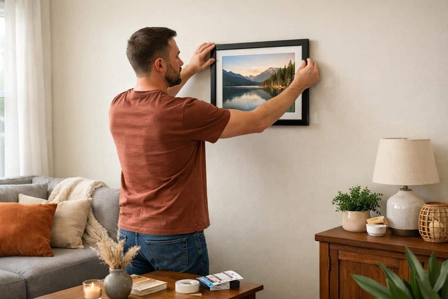découvrez des astuces simples et efficaces pour accrocher un cadre sans percer de trous dans vos murs, grâce à des solutions innovantes et faciles à utiliser.