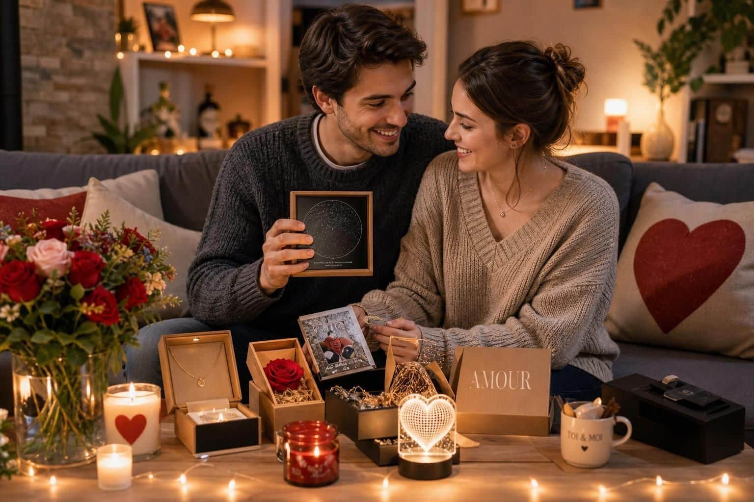 Découvrez 30 idées cadeaux originales et romantiques pour surprendre un jeune couple et renforcer leur complicité avec des présents uniques.