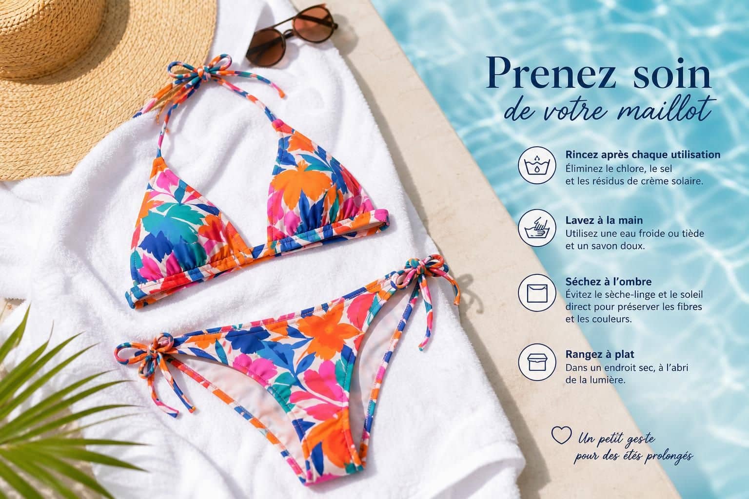 découvrez nos astuces pour laver votre maillot de bain en douceur et préserver ses couleurs et son élasticité plus longtemps.