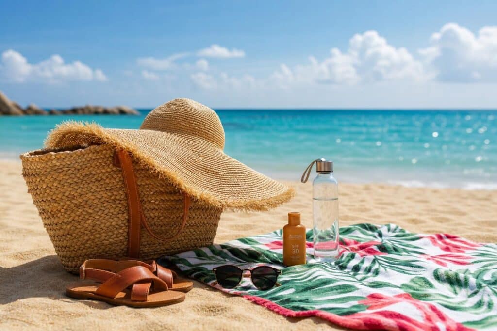 découvrez les accessoires indispensables pour parfaire votre tenue de plage et profiter pleinement de vos journées ensoleillées avec style et confort.