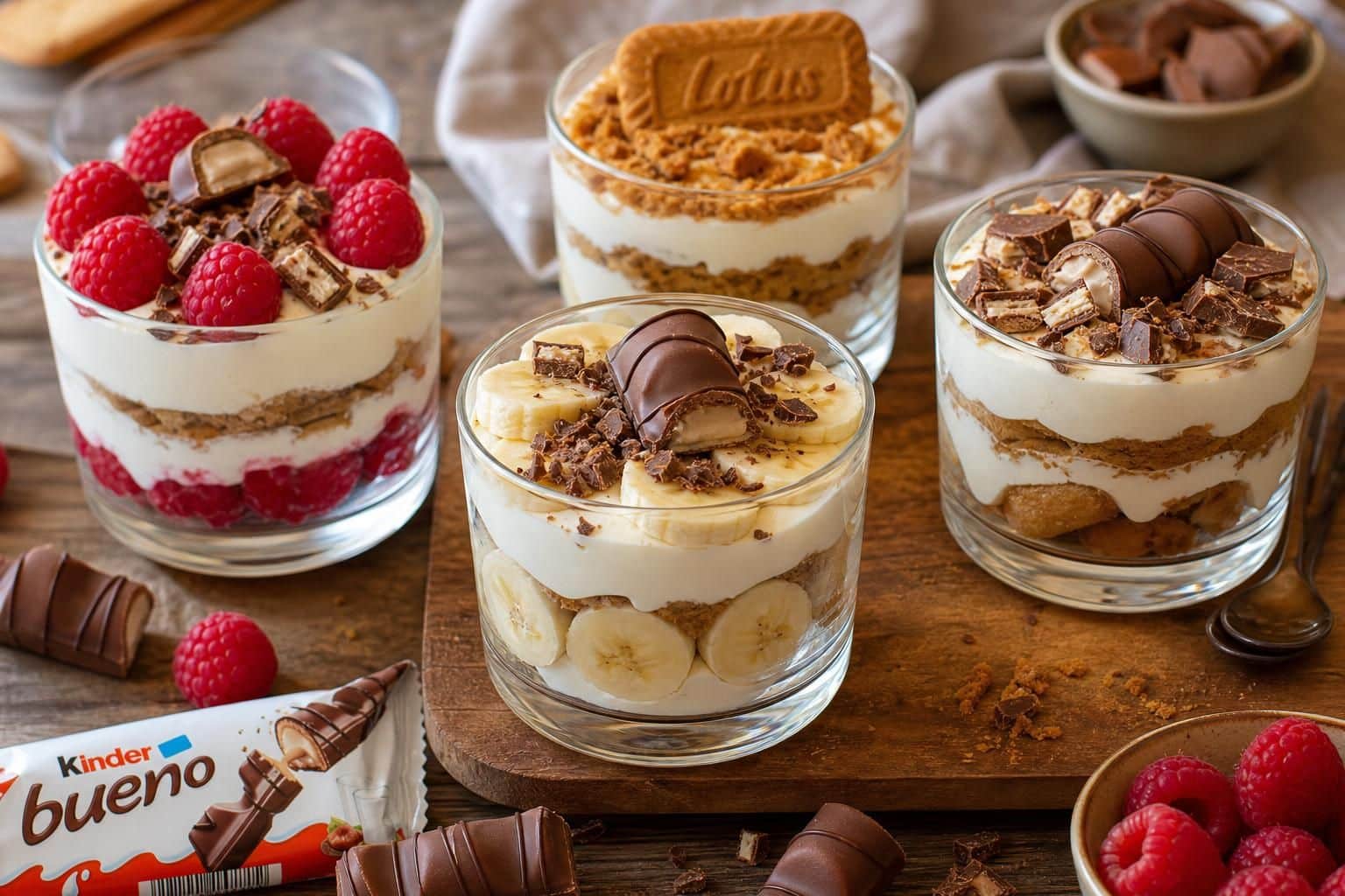 découvrez une délicieuse recette de tiramisu au kinder bueno, alliant la douceur italienne à la gourmandise du chocolat pour un dessert irrésistible.